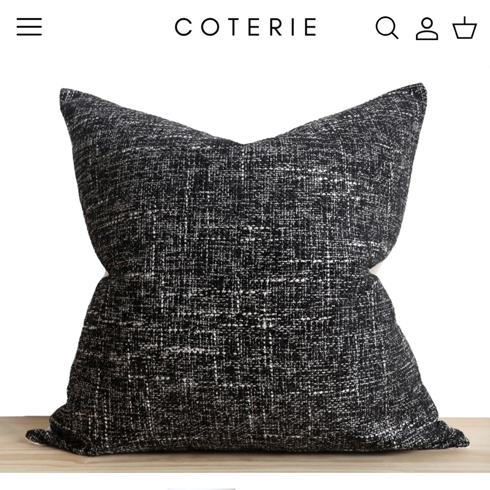 18x18 black and white Katonah pillows from Coterie Brooklyn.